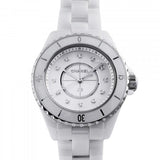 Buy Shop Chanel J12 Diamonds Mother of Pearl White Dial White Steel Strap Watch for Women - J12 H5704 USA Online