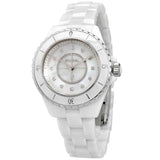 Buy Shop Chanel J12 Diamonds Mother of Pearl White Dial White Steel Strap Watch for Women - J12 H5704 USA Online