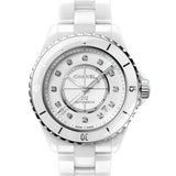 Buy Shop Chanel J12 Diamonds Mother of Pearl White Dial White Steel Strap Watch for Women - J12 H5704 USA Online