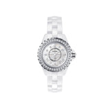 Buy Shop Chanel J12 Diamonds Mother of Pearl White Dial White Steel Strap Watch for Women - J12 H5704 USA Online