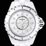 Buy Shop Chanel J12 Diamonds Quartz Ceramic White Dial White Steel Strap Watch for Women - J12 H2422 USA Online