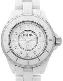 Buy Shop Chanel J12 Diamonds Quartz Ceramic White Dial White Steel Strap Watch for Women - J12 H2422 USA Online