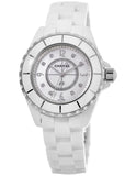 Buy Shop Chanel J12 Diamonds Quartz Ceramic White Dial White Steel Strap Watch for Women - J12 H2422 USA Online