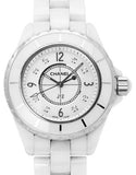 Buy Shop Chanel J12 Diamonds Quartz Ceramic White Dial White Steel Strap Watch for Women - J12 H2422 USA Online