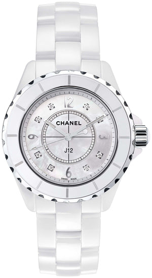 Buy Shop Chanel J12 Diamonds Quartz Ceramic White Dial White Steel Strap Watch for Women - J12 H2422 USA Online