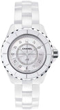Buy Shop Chanel J12 Diamonds Quartz Ceramic White Dial White Steel Strap Watch for Women - J12 H2422 USA Online