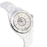 Buy Shop Chanel J12 Diamonds Quartz Mother of Pearl White Dial White Steel Strap Watch for Women - J12 H2570 USA Online