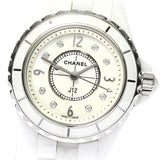 Buy Shop Chanel J12 Diamonds Quartz Mother of Pearl White Dial White Steel Strap Watch for Women - J12 H2570 USA Online