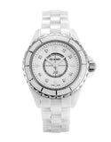 Buy Shop Chanel J12 Diamonds Quartz Mother of Pearl White Dial White Steel Strap Watch for Women - J12 H2570 USA Online