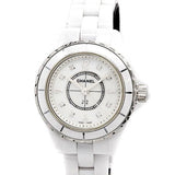 Buy Shop Chanel J12 Diamonds Quartz Mother of Pearl White Dial White Steel Strap Watch for Women - J12 H2570 USA Online