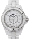 Buy Shop Chanel J12 Diamonds Quartz Mother of Pearl White Dial White Steel Strap Watch for Women - J12 H2570 USA Online