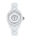 Buy Shop Chanel J12 Diamonds Quartz Mother of Pearl White Dial White Steel Strap Watch for Women - J12 H2570 USA Online