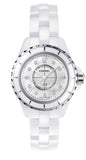 Buy Shop Chanel J12 Diamonds Quartz Mother of Pearl White Dial White Steel Strap Watch for Women - J12 H2570 USA Online