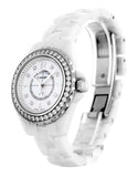 Buy Shop Chanel J12 Diamonds Quartz White Dial White Steel Strap Watch for Women - J12 H2572 USA Online