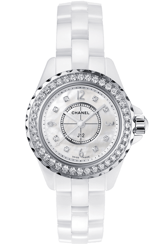 Buy Shop Chanel J12 Diamonds Quartz White Dial White Steel Strap Watch for Women - J12 H2572 USA Online
