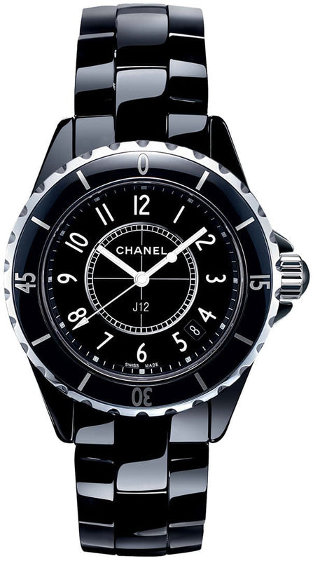Buy Shop Chanel J12 Quartz Ceramic Black Dial Black Steel Strap Watch for Women - J12 H0682 USA Online