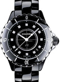 Buy Shop Chanel J12 Quartz Diamonds Black Dial Black Steel Strap Watch for Women - J12 H1625 USA Online