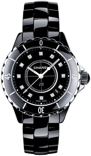 Buy Shop Chanel J12 Quartz Diamonds Black Dial Black Steel Strap Watch for Women - J12 H1625 USA Online