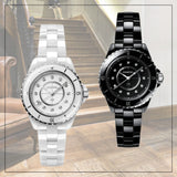 Buy Shop Chanel J12 Quartz Diamonds Black Dial Black Steel Strap Watch for Women - J12 H5701 USA Online