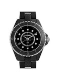 Buy Shop Chanel J12 Quartz Diamonds Black Dial Black Steel Strap Watch for Women - J12 H5701 USA Online