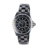 Buy Shop Chanel J12 Quartz Diamonds Black Dial Black Steel Strap Watch for Women - J12 H5701 USA Online