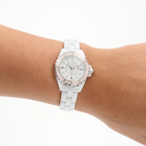 Buy Shop Chanel J12 Quartz Diamonds Ceramic White Dial White Steel Strap Watch for Women - J12 H4466 USA Online