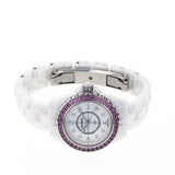 Buy Shop Chanel J12 Quartz Diamonds Mother of Pearl White Dial White Steel Strap Watch for Women - J12 H3243 USA Online