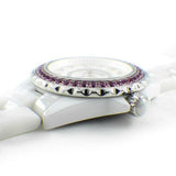Buy Shop Chanel J12 Quartz Diamonds Mother of Pearl White Dial White Steel Strap Watch for Women - J12 H3243 USA Online