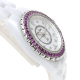 Buy Shop Chanel J12 Quartz Diamonds Mother of Pearl White Dial White Steel Strap Watch for Women - J12 H3243 USA Online