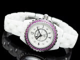 Buy Shop Chanel J12 Quartz Diamonds Mother of Pearl White Dial White Steel Strap Watch for Women - J12 H3243 USA Online