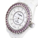 Buy Shop Chanel J12 Quartz Diamonds Mother of Pearl White Dial White Steel Strap Watch for Women - J12 H3243 USA Online