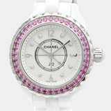 Buy Shop Chanel J12 Quartz Diamonds Mother of Pearl White Dial White Steel Strap Watch for Women - J12 H3243 USA Online