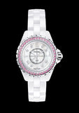 Buy Shop Chanel J12 Quartz Diamonds Mother of Pearl White Dial White Steel Strap Watch for Women - J12 H3243 USA Online