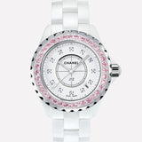 Buy Shop Chanel J12 Quartz Diamonds Mother of Pearl White Dial White Steel Strap Watch for Women - J12 H3243 USA Online