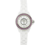 Buy Shop Chanel J12 Quartz Diamonds Mother of Pearl White Dial White Steel Strap Watch for Women - J12 H3243 USA Online