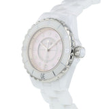Buy Shop Chanel J12 Quartz Diamonds Pink Dial White Steel Strap Watch for Women - J12 H5513 USA Online