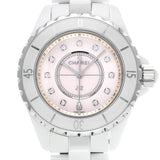 Buy Shop Chanel J12 Quartz Diamonds Pink Dial White Steel Strap Watch for Women - J12 H5513 USA Online