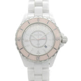 Buy Shop Chanel J12 Quartz Diamonds Pink Dial White Steel Strap Watch for Women - J12 H5513 USA Online