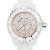 Buy Shop Chanel J12 Quartz Diamonds Pink Dial White Steel Strap Watch for Women - J12 H5513 USA Online
