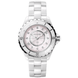 Buy Shop Chanel J12 Quartz Diamonds Pink Dial White Steel Strap Watch for Women - J12 H5513 USA Online