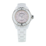 Buy Shop Chanel J12 Quartz Diamonds Pink Dial White Steel Strap Watch for Women - J12 H5513 USA Online