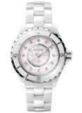 Buy Shop Chanel J12 Quartz Diamonds Pink Dial White Steel Strap Watch for Women - J12 H5513 USA Online