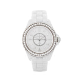 Buy Shop Chanel J12 Quartz Diamonds White Dial White Steel Strap Watch for Women - J12 H3110 USA Online