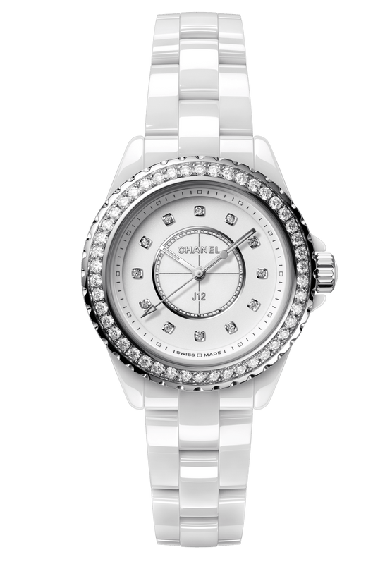 Buy Shop Chanel J12 Quartz Diamonds White Dial White Steel Strap Watch for Women - J12 H3110 USA Online