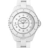 Buy Shop Chanel J12 Quartz Diamonds White Dial White Steel Strap Watch for Women - J12 H5703 USA Online