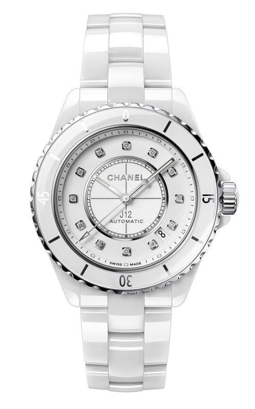 Buy Shop Chanel J12 Quartz Diamonds White Dial White Steel Strap Watch for Women - J12 H5703 USA Online