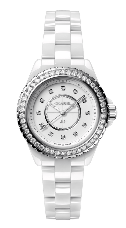 Buy Shop Chanel J12 Quartz Diamonds White Dial White Steel Strap Watch for Women - J12 H6418 USA Online