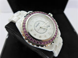 Buy Shop Chanel J12 Sapphire Bezel Ceramic White Dial White Steel Strap Watch for Women - J12 H2010 USA Online