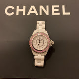 Buy Shop Chanel J12 Sapphire Bezel Ceramic White Dial White Steel Strap Watch for Women - J12 H2010 USA Online