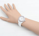 Buy Shop Chanel J12 Sapphire Bezel Ceramic White Dial White Steel Strap Watch for Women - J12 H2010 USA Online